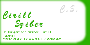 cirill sziber business card